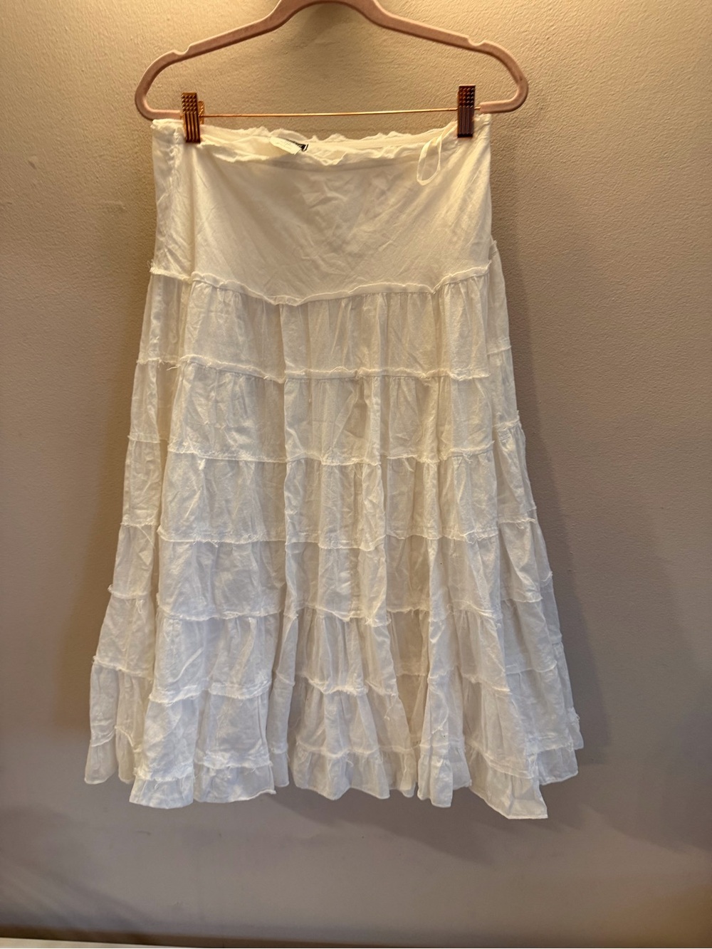 Eyeshadow White Tiered A-Line Maxi Skirt